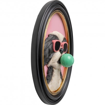 Tableau 3D chien chewing-gum 23x31cm Kare Design