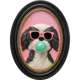 Tableau en relief chien bulle de chewing-gum - Kare Design