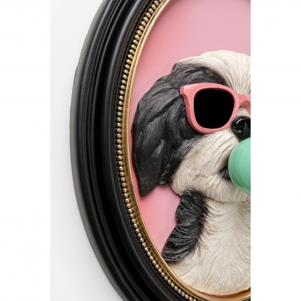 Tableau 3D chien chewing-gum 23x31cm Kare Design