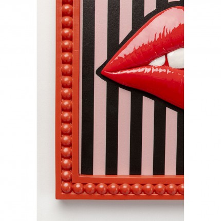 Framed Picture red lips lines 25x25cm Kare Design