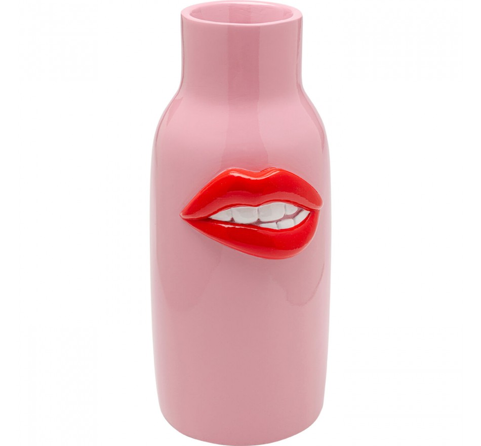 Vaas roze mond rood 32cm Kare Design