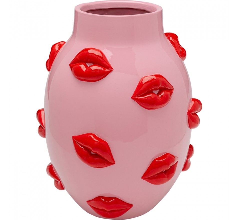 Vase rose bouches rouges 31cm Kare Design