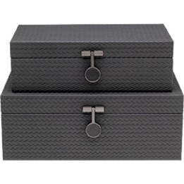 Set de 2 boîtes noires en simili texturé - Key - Kare Design