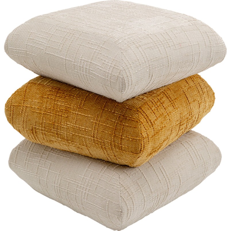Pouf bicolore imitation pile de coussins - Acapella - Kare Design