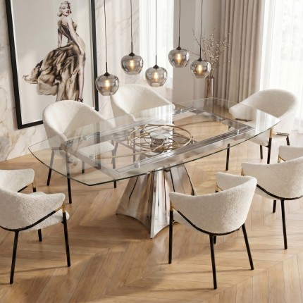 Chaise avec accoudoirs Boulevard Boucle crème Kare Design