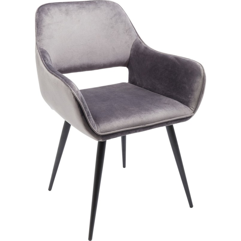 Set tafel en 4 stoelen Francisco Glenn grijs Kare Design
