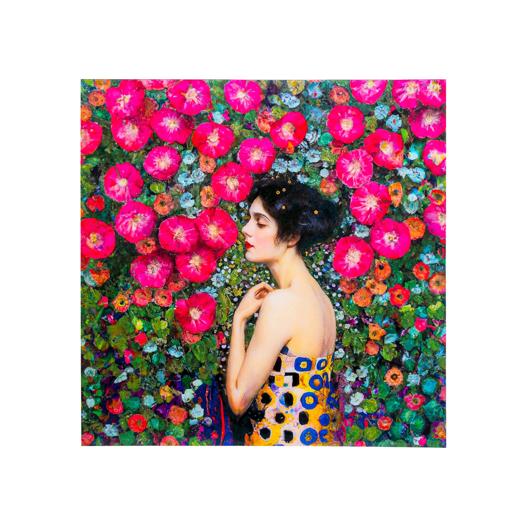 Wandfoto Art Nouveau bloemen 120x120cm Kare Design