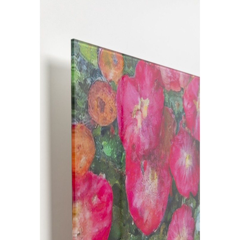 Tableau en verre femme devant un mur végétal - Kare Design