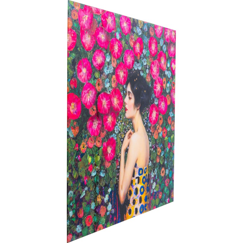 Tableau en verre femme devant un mur végétal - Kare Design
