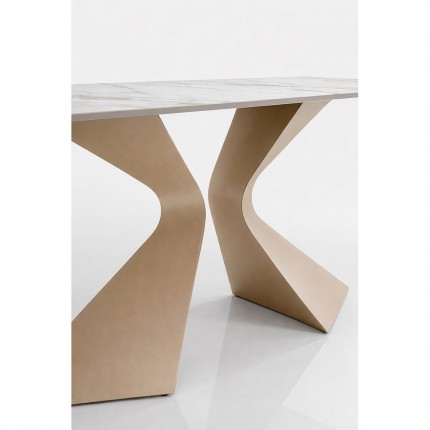 Console Gloria 140x45cm macchiato keramiek wit Kare Design