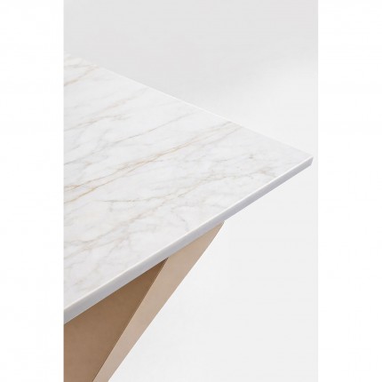 Console Gloria 140x45cm macchiato keramiek wit Kare Design