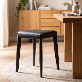 Tabouret en simili noir - Monza - Kare Design