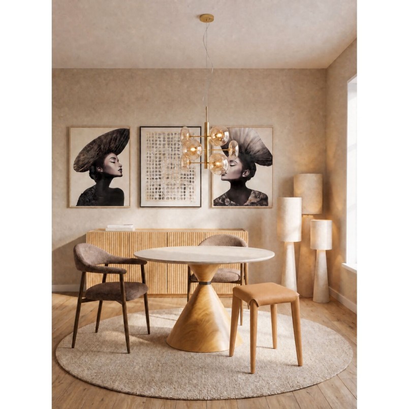 Tabouret en simili marron clair - Monza - Kare Design