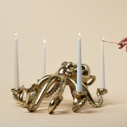 Candler Holder gold octopus 49cm Kare Design