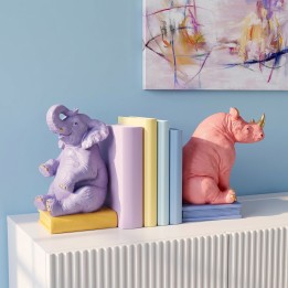 Bookend elephant and rhinoceros (2/Set) Kare Design