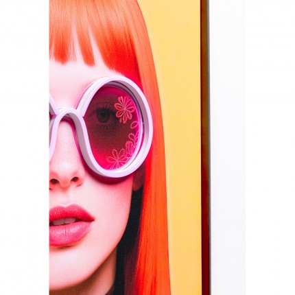 Framed Picture LED sunglasses flowers 50x70cm Kare Design