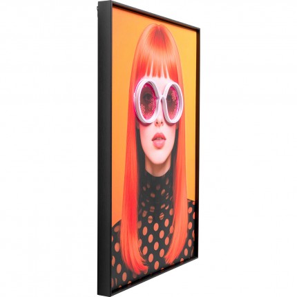 Tableau LED lunettes de soleil fleurs 50x70cm Kare Design