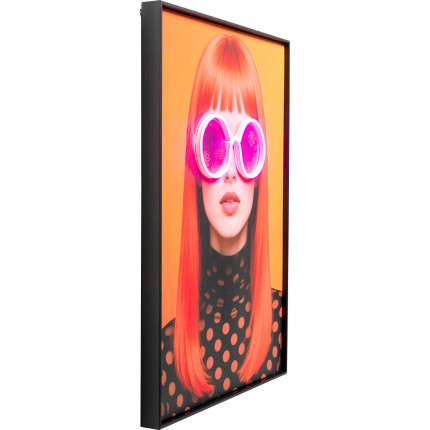 Tableau LED lunettes de soleil fleurs 50x70cm Kare Design