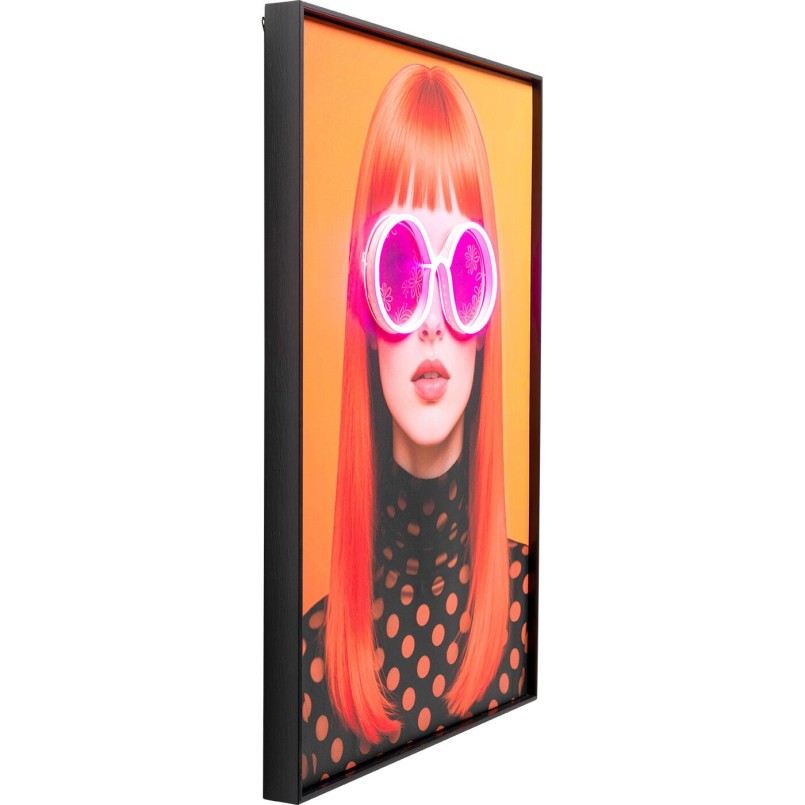 Tableau femme aux lunettes de soleil à fleurs - Kare Design