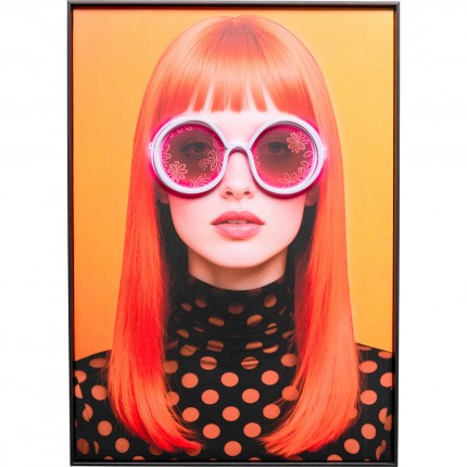 Tableau LED lunettes de soleil fleurs 50x70cm Kare Design