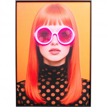 Tableau LED lunettes de soleil fleurs 50x70cm Kare Design