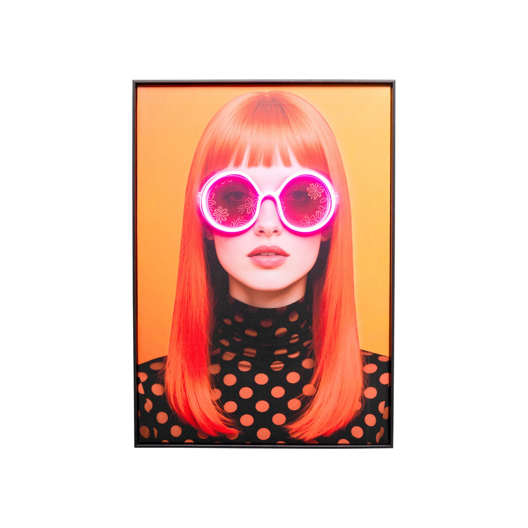 Framed Picture LED sunglasses flowers 50x70cm Kare Design