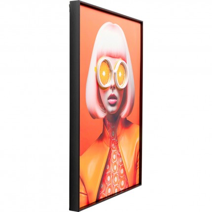 Framed Picture LED sunglasses oranges 50x70cm Kare Design