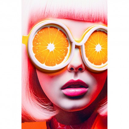 Tableau LED lunettes de soleil oranges 50x70cm Kare Design