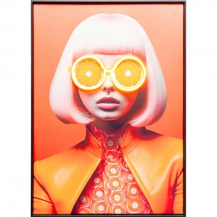 Tableau LED lunettes de soleil oranges 50x70cm Kare Design