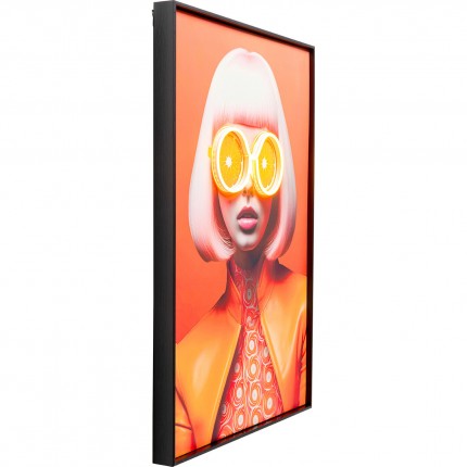 Framed Picture LED sunglasses oranges 50x70cm Kare Design
