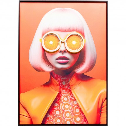 Tableau LED lunettes de soleil oranges 50x70cm Kare Design
