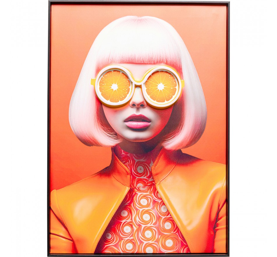 Framed Picture LED sunglasses oranges 50x70cm Kare Design