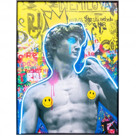 Tableau LED David graffiti 60x80cm Kare Design