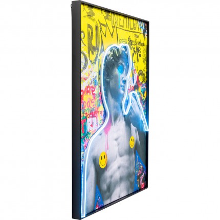 Framed Picture LED David graffiti 60x80cm Kare Design