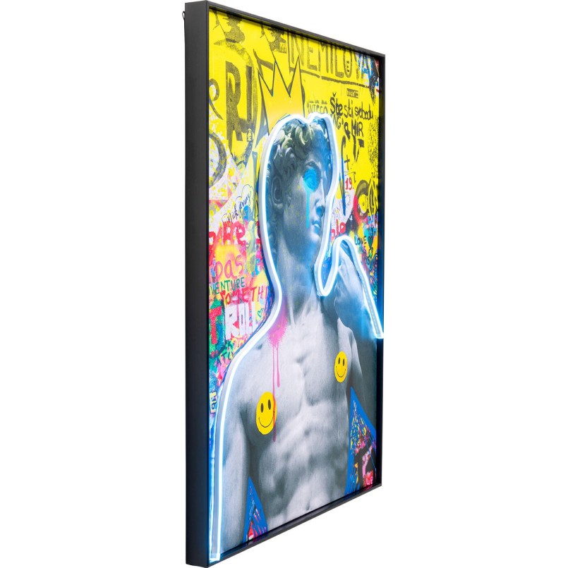 Schilderij LED David graffiti 60x80cm Kare Design