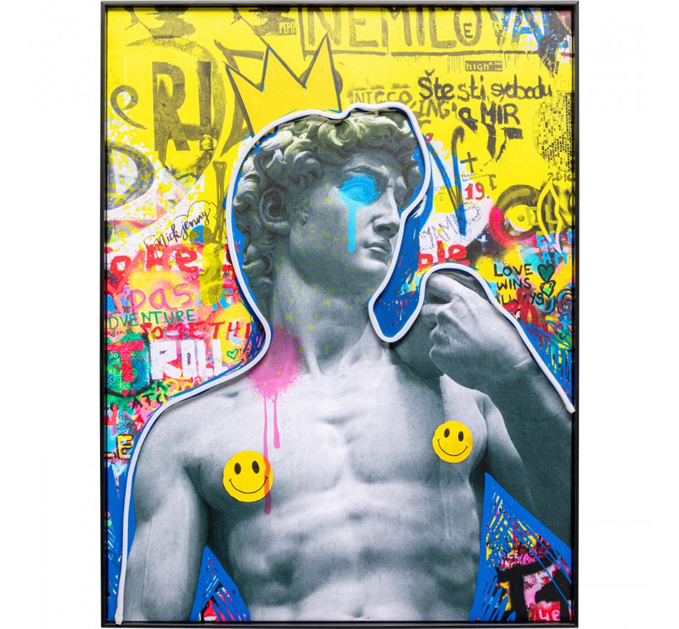 Schilderij LED David graffiti 60x80cm Kare Design