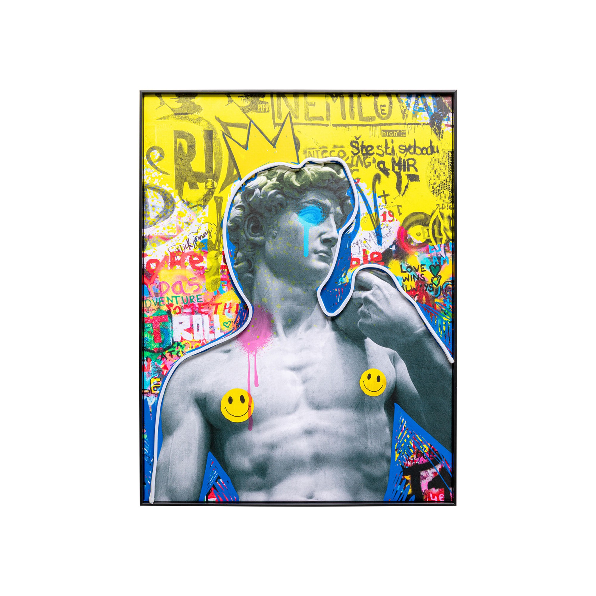 Schilderij LED David graffiti 60x80cm Kare Design