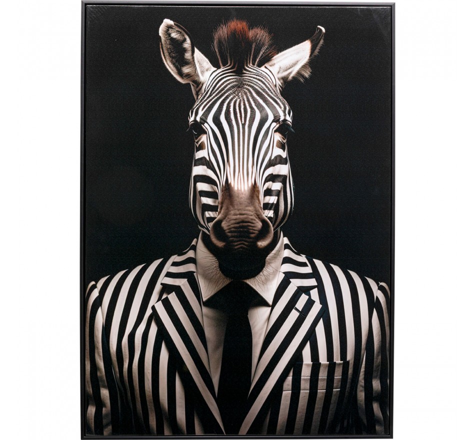 Schilderij meneer zebra 50x70cm Kare Design