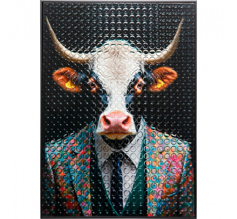 Schilderij meneer stier 50x70cm Kare Design