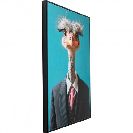 Tableau monsieur autruche 45x60cm Kare Design