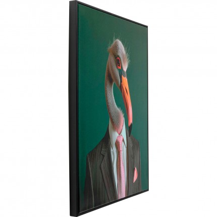 Tableau monsieur flamant rose 45x60cm Kare Design