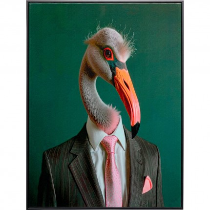 Tableau monsieur flamant rose 45x60cm Kare Design