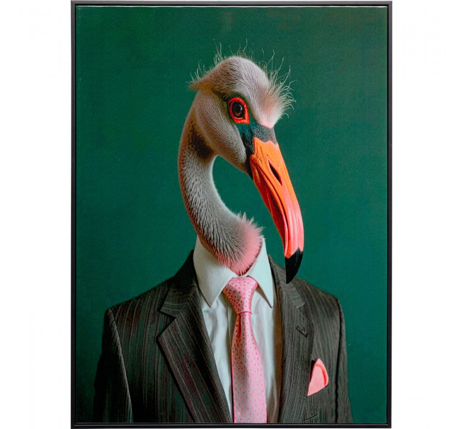 Schilderij meneer flamingo 45x60cm Kare Design