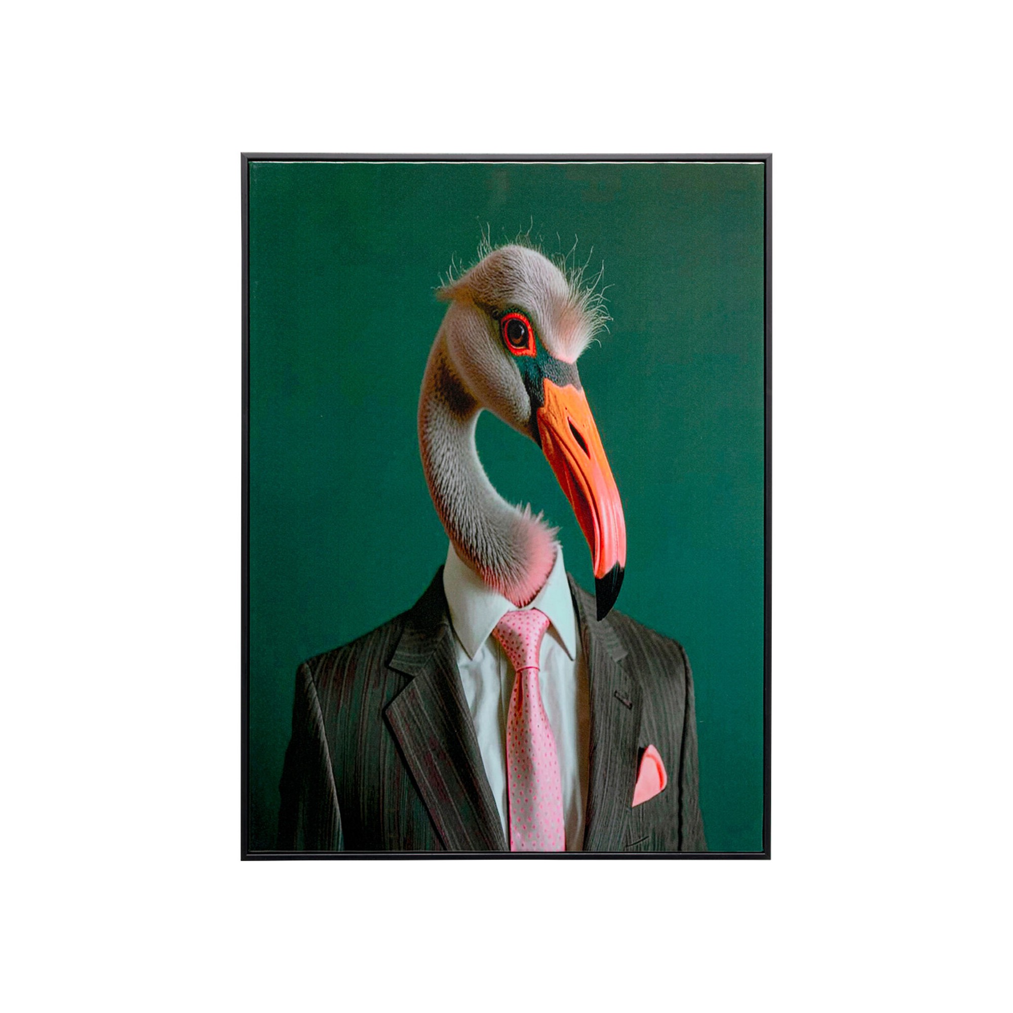 Tableau monsieur flamant rose 45x60cm Kare Design
