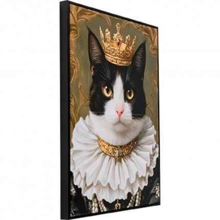 Schilderij prinses kat zwart 40x50cm Kare Design