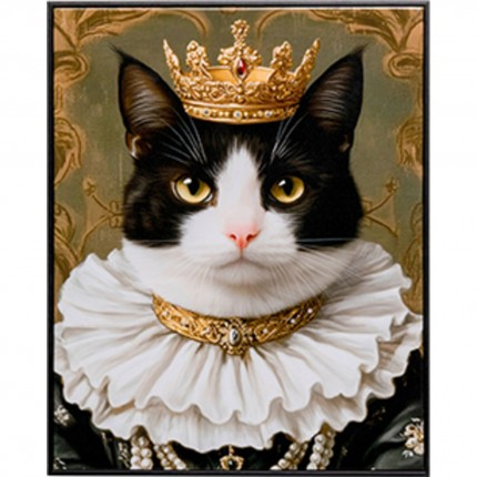 Canvas Picture princess cat black 40x50cm Kare Design