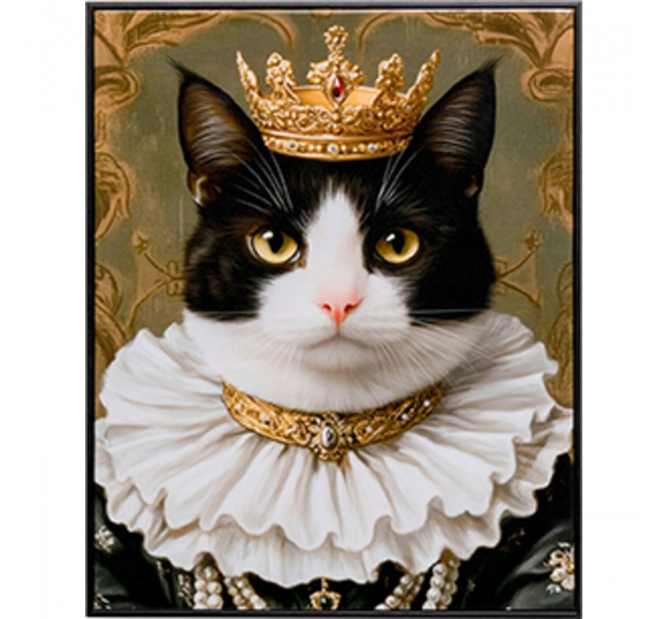 Canvas Picture princess cat black 40x50cm Kare Design