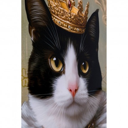 Schilderij prinses kat zwart 40x50cm Kare Design
