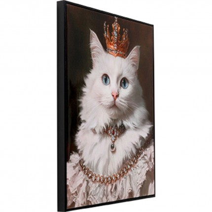 Canvas Picture princess cat white 40x50cm Kare Design
