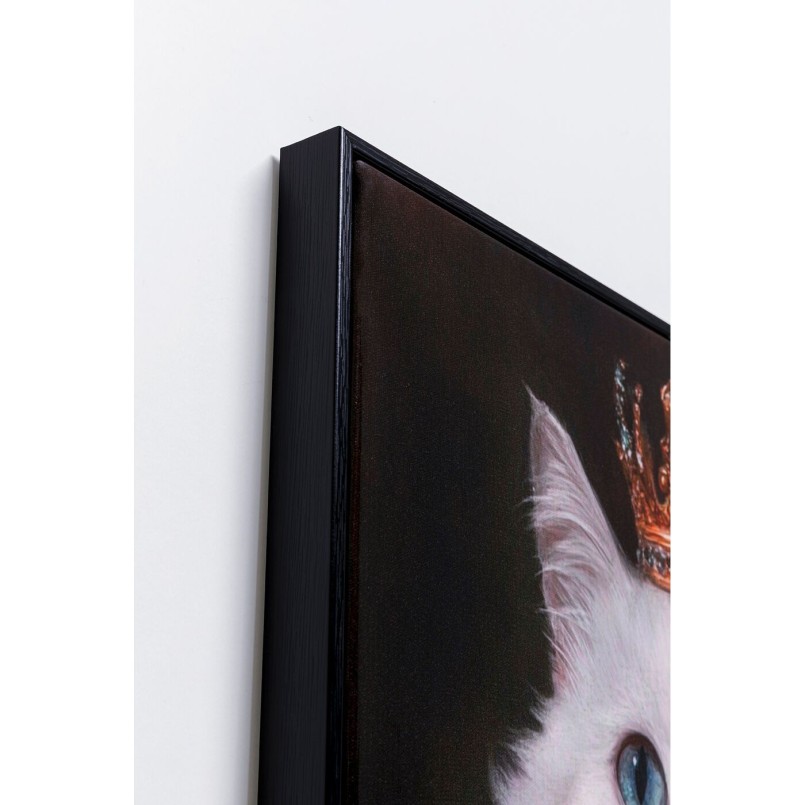 Tableau chat royal blanc aux yeux bleus - Kare Design